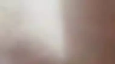 Cute skinny girl fingering her small pussy on VC
