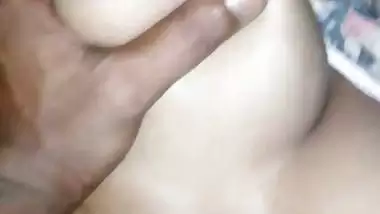 Horny mature MILF pussy fucking with boob pressing