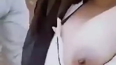 Couple enjoys on terrace in Indian college girl sex video