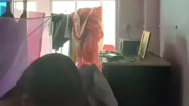 Milk tanker mom removing nighty in living room