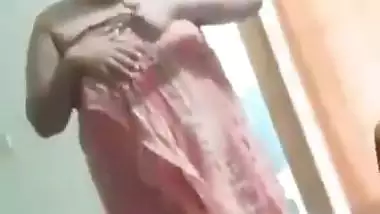 Chubby wife soft boobs pressed against husband in foreplay